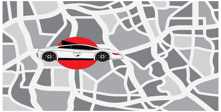 Mobiletising campaign illustration featuring a branded vehicle delivering location-based advertising